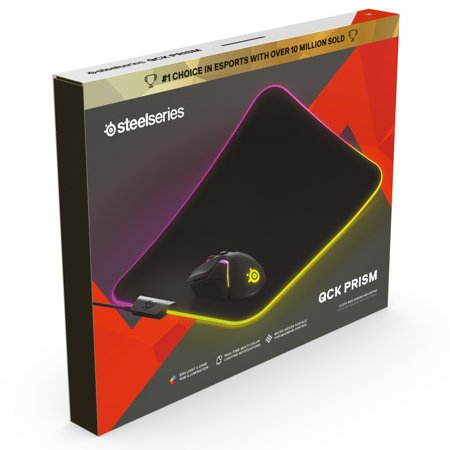 SteelSeries Qck Prism Cloth RGB Gaming Mouse Pad, Medium