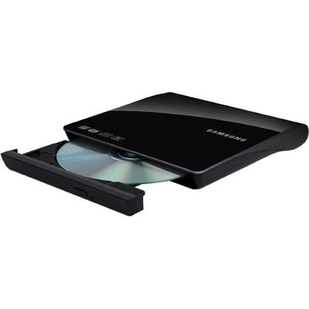 Samsung SE-208DB/TSBS Slim Portable DVD Writer, USB Powered, Win/Mac, Black