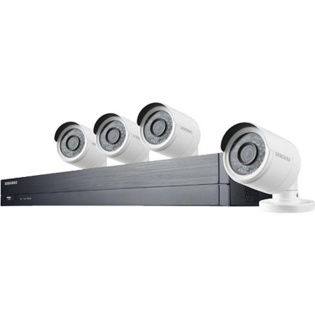 Samsung SDH-B73043 4-Channel DVR System with 1TB HDD & 4x Bullet Cameras, Silver