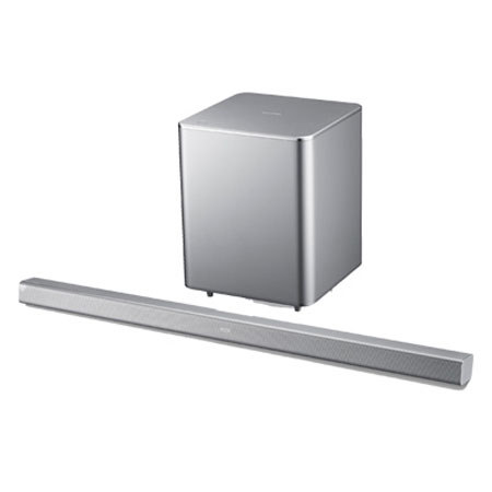 Samsung HW-F551 2.1 Channel Sound Bar System with Wireless Subwoofer, Silver