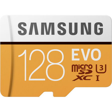 Samsung 128GB EVO UHS-I microSDXC Memory Card with SD Adapter