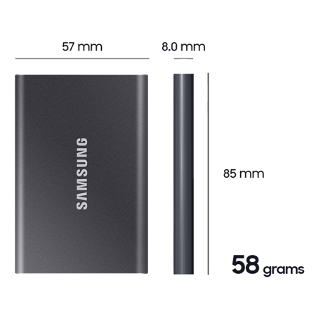  Samsung T7 Portable SSD - 1 TB - USB 3.2 Gen.2 Externe SSD  Titan Gray (MU-PC1T0T/WW) : Electronics