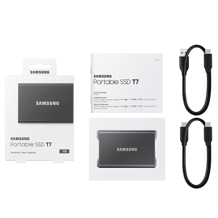 Samsung T7 1TB USB 3.2 Gen 2 Type-C Portable External SSD Samsung T7 1TB USB 3.2 Gen 2 Type-C Portable External SSD