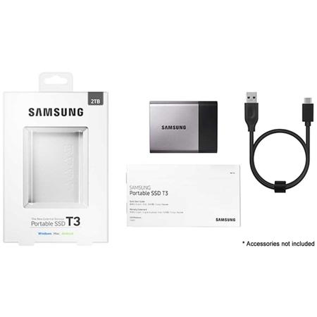Samsung Portable External SSD T3 2TB Solid State Drive, USB 3.1