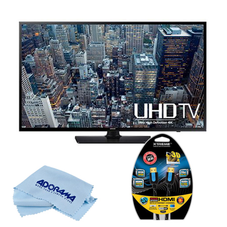 Samsung UN65JU6400 60" Class 4K UHD LED TV W/Ft Braided HDMI Cable/Microfiber Cl