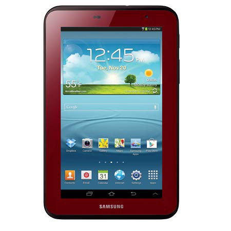 Samsung Galaxy Tab 2 7" 8GB Android 4.1 Tablet, RED -Bundle- W/Garnet Red Cover