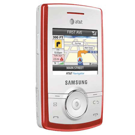 Samsung Propel A767 Locked Cellular Phone with 65K Color TFT Screen for AT&T, GSM Technology, White/Red