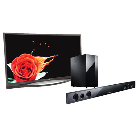 Samsung PN64F8500 64"Full HD3D Plasma TV,Bundl w/Samsung HWF450 Sound Bar System