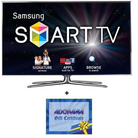 Samsung UN55ES7100 55" LED Flat Panel 3D HDTV, 1080p, WiFi, 4 Pairs 3D Glasses - Bundle - with Adorama $300 Gift Certificate