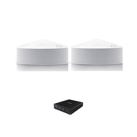 Samsung Shape M7 2-Channel Wireless Audio Speaker, White, 2-Pice Bundle w/WAM250