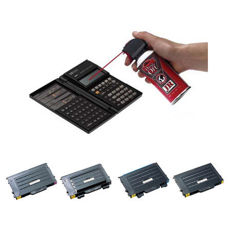Samsung CLP-500D Bundle w/Toner Cartridge Set of Y/M/C/Black+Falcon Dust-Off Jr