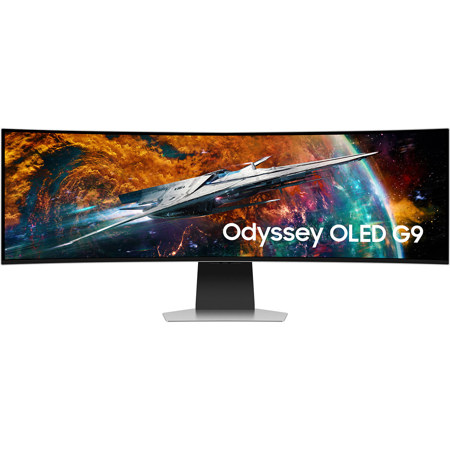Samsung Odyssey QD-OLED G9 G95SC 49" 32:9 DQHD 240Hz Curved HDR Gaming Monitor, Silver