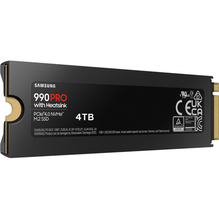 Samsung 4TB 990 PRO PCIe Gen4 NVMe M.2 Internal SSD with Heatsink