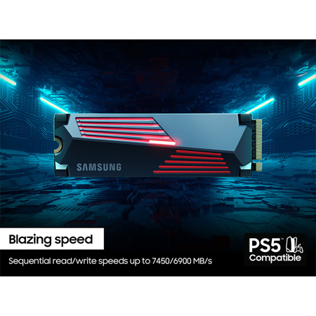 Samsung 4TB 990 PRO PCIe Gen4 NVMe M.2 Internal SSD with Heatsink