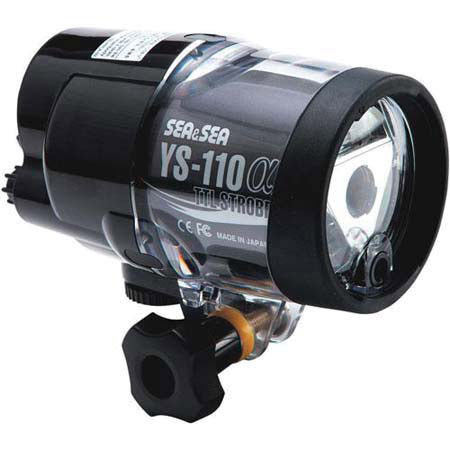 Sea & Sea YS-110A Compact Digital Single Strobe Lighting Package, Guide Number (ISO 100/m)(land) of 22, 66', Depth rating: 60m / 200ft. with FREE $50.00 Adorama Gift Card