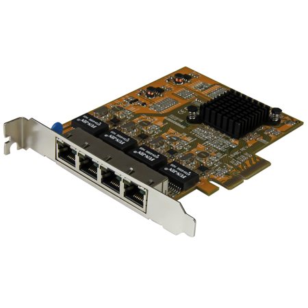 StarTech 4-Port PCIe Gigabit Network Adapter Card, Yellow