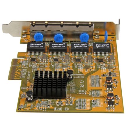 StarTech 4-Port PCIe Gigabit Network Adapter Card, Yellow