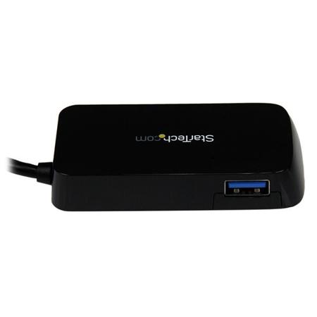 StarTech 4 Port SuperSpeed Mini USB 3.0 Hub, Black