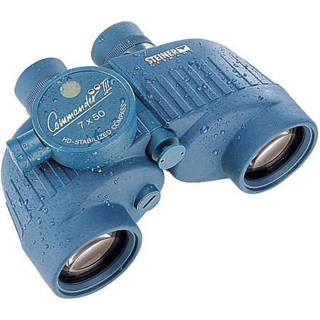Steiner 7x50 Commander III, Water Proof Porro Prism Binocular with 7.3° Angle of View, Green.