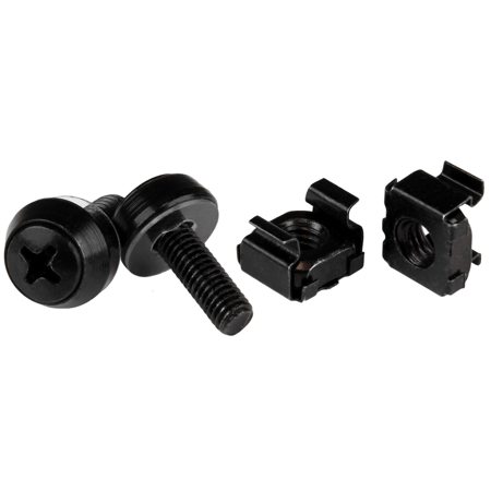 StarTech M5x 12mm Screw and Cage Nut, 100 Pack, Black