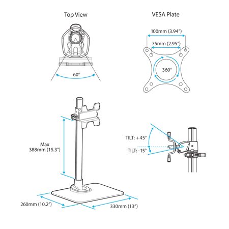 StarTech Monitor Stand, Silver