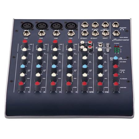 Studiomaster C2S-4 8-Channel Ultra Compact Analog Console Mixer with USB, 2 Band EQ