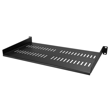StarTech 19" 1U Universal Vented Fixed Server Rackmount Shelf, 44lbs Capacity, Black