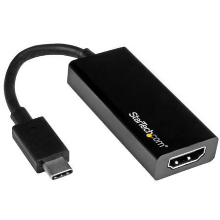 StarTech 24 Pin Male USB-C to 19 Pin HDMI Female Adapter, Black