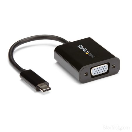 StarTech 24 Pin Male USB-C to 15 Pin High Density D-Sub VGA Female Adapter, Black