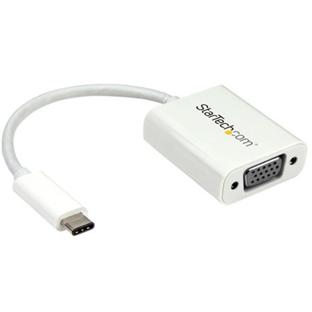 StarTech 24 Pin USB-C Male to 15 PIn VGA Female Adapter, White