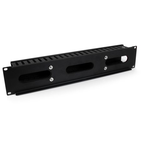 StarTech 2U Horizontal Finger Duct Rack Cable Management Panel with Cover