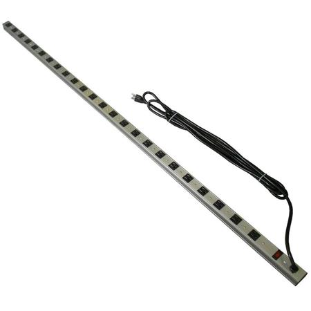 Securitytronix 24 Outlet Vertical Power Strip with 10' Power Cord, Gray Casing