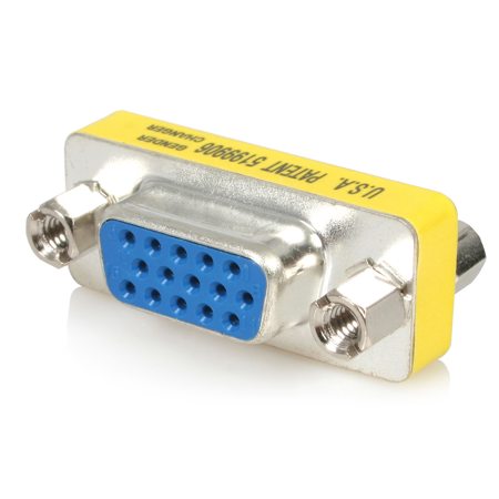 StarTech Slimline Low Profile Gender Changer with VGA HD 15Pin Female Connectors