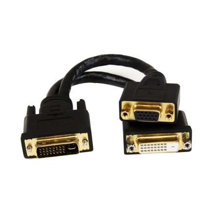 StarTech 8" Wyse DVI Splitter Cable with DVI-I Male to DVI-D Female and HD15 VGA Female Connector, 28 AWG