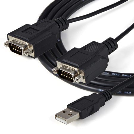 StarTech 6' 2 Port FTDI USB to Serial RS232 Adapter Cable with COM Retention