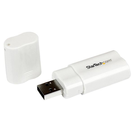 StarTech USB to Stereo Audio Adapter Converter, White