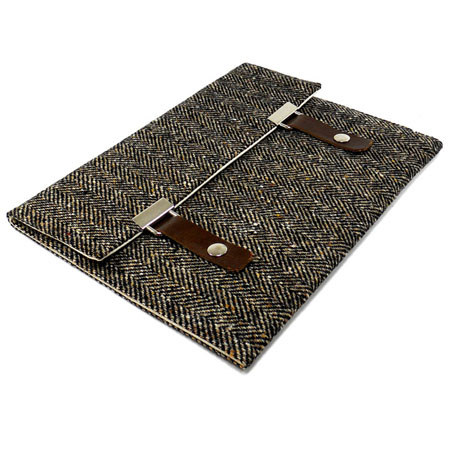 Stash by Mari Forssell iPad Case, Black and Brown Herringbone Tweed