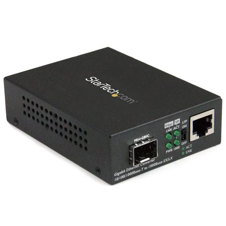 StarTech Gigabit Ethernet Fiber Media Converter with Open SFP Slot, Brown