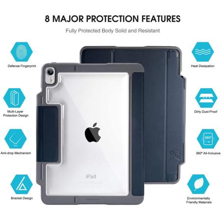 STM Dux Plus Case w/ Apple Pencil Storage for iPad Pro 12.9" 3rd Gen 2018, Blue