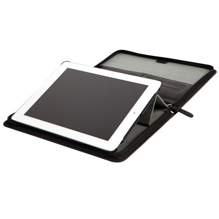 STM Folio Premium Leather Portfolio Organizer for iPad 2/iPad 3/iPad 4, Black