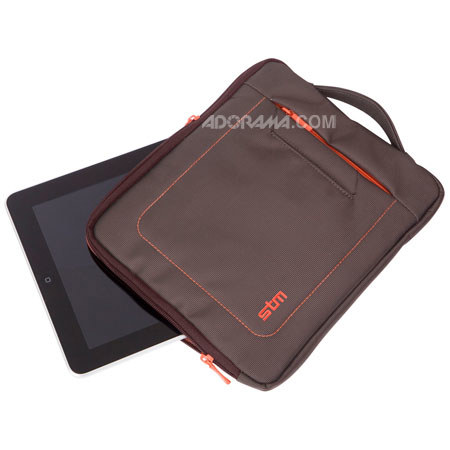 STM Jacket f/iPad Laptop Sleeve w/Straps Chocolate/Orng