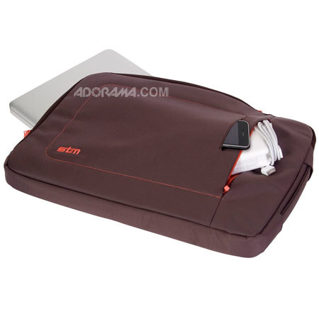 STM Jacket 13 inch Small Laptop Sleeve, Chocolate/Rust