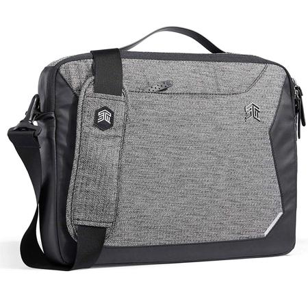 STM Myth Fleece-Lined 8L Brief Case with Strap for 15" Laptop, Granite Black