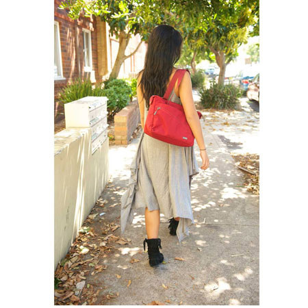 STM Maryanne Small Laptop Tote, Berry