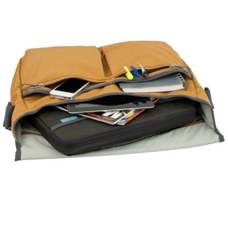 STM Nomad 11" Laptop Shoulder Bag, Extra Small, Mustard