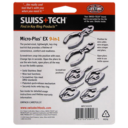 Swiss+Tech MPCSSS-EX MicroPlus 9-in-1 Key Ring Tool Kit