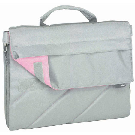 STM Slip 13in Laptops Small Shoulder Bag, Silver/Pink