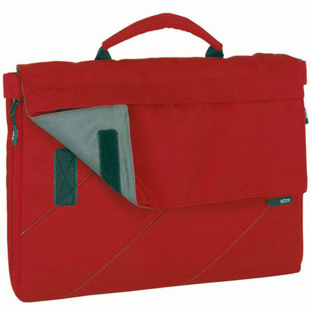 STM Slip 15in Laptops Medium Shoulder Bag, Red/Slate