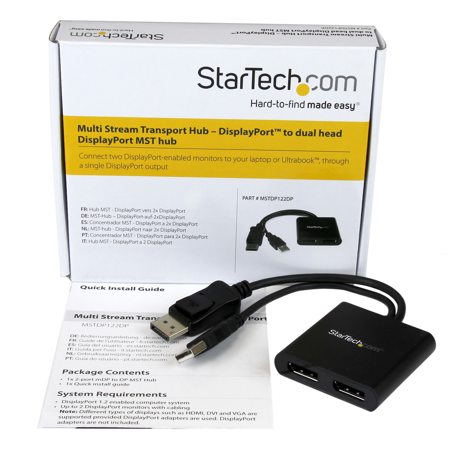 StarTech DisplayPort to 2x DisplayPort MST Hub MSTDP122DP Adorama