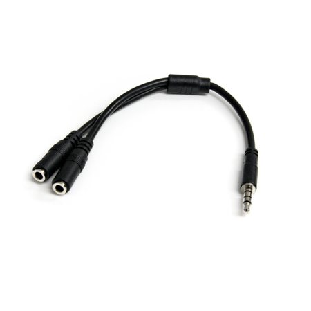 StarTech 3.5mm 4 Conductor Male to 2x 3.5mm Female Headset Adapter